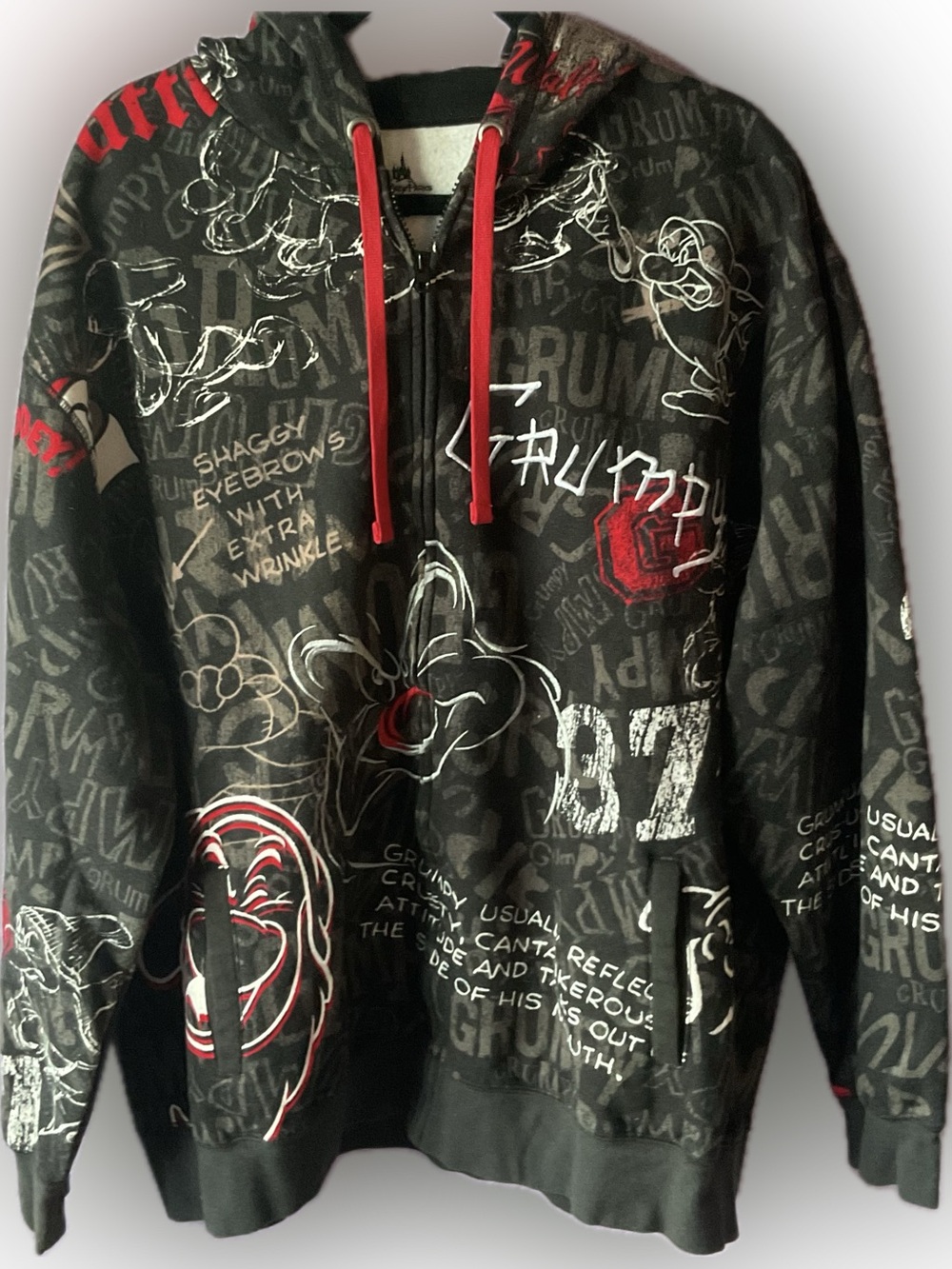 Vintage Disney Parks Grumpy Zip Up Hoodie XXL